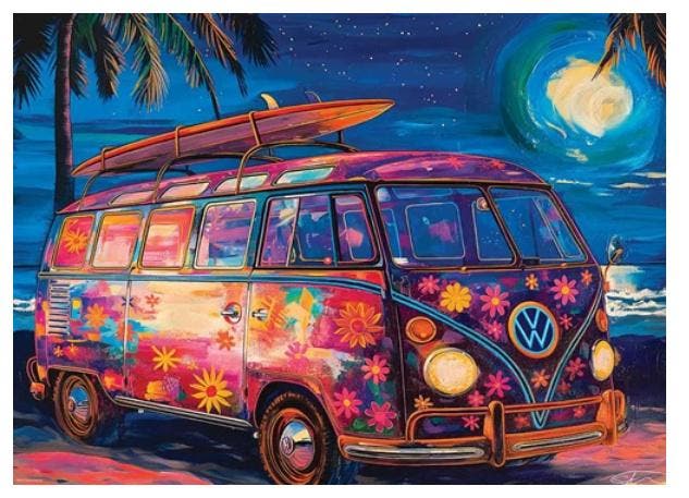 VW T1 Beach Fun, Volkswagen T1 Beach Fun, Volkswagen T1 Bus, Hobby en Vrije tijd, Denksport en Puzzels, Nieuw, Ophalen of Verzenden