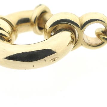 Gouden jasseron schakel collier | 40 cm (Ketting), Ophalen of Verzenden, Gebruikt, Goud, Goud
