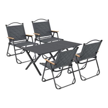 Tuinset Botrugno 5-delig campingset grijs casa.pro, Verzenden, Nieuw