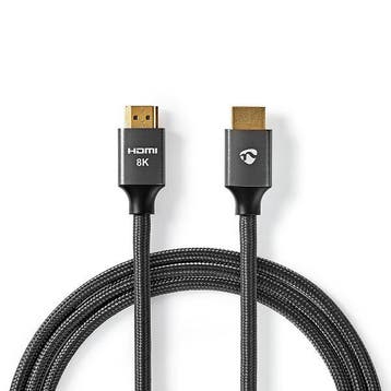 HDMI kabel 2.1 | Nedis | 2 meter, Audio, Tv en Foto, Verzenden, Nieuw