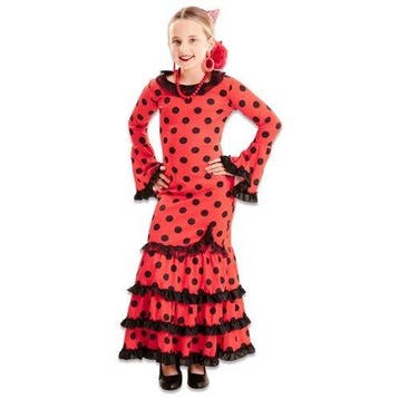 Flamenco jurk kind rood, Verzenden, Nieuw, Feestartikel