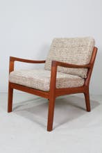 Deens design fauteuil jaren 60, Huis en Inrichting, Hout, Gebruikt, Mid century modern, Minder dan 75 cm