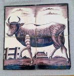 Tegel (4) - Koe - 1850-1900 - Vierpas koe mangaan