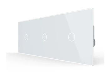 Slimme Lichtschakelaar Livolo 1+1+1 | Wissel | Wit Glas, Ophalen of Verzenden, Nieuw, Schakelaar
