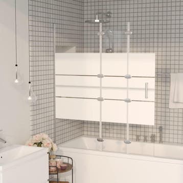 vidaXL Douchewand inklapbaar 120x140 cm ESG wit, Doe-het-zelf en Verbouw, Sanitair, Verzenden, Nieuw