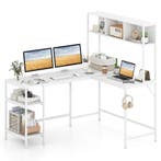 LIVSK L-vormig hoekbureau met hoofdtelefoonhaak - Geïntegree, Verzenden, Nieuw