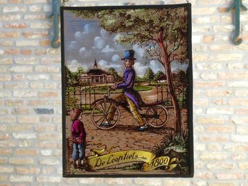 Glas-in-loodraam - 1970-1980 - Fiets Loopfiets ca. 1800