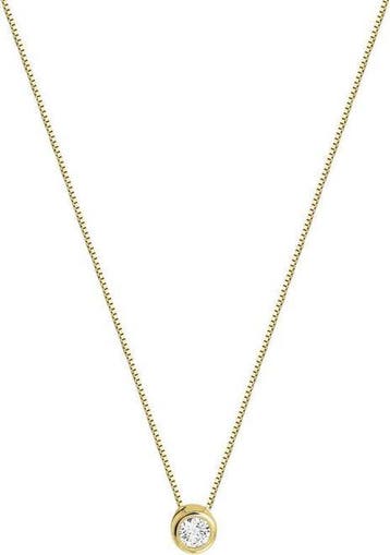 The Jewelry Collection - Ketting Zirkonia 0,5 mm 40 + 2 cm -, Verzenden, Nieuw