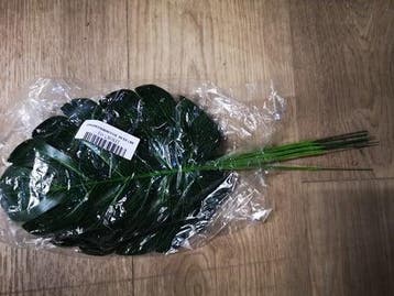 Monstera blad zijdenbloem pak 10 stuks botanical style 17×40, Ophalen of Verzenden, Nieuw
