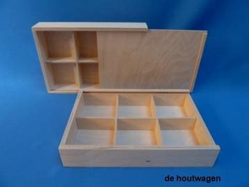 kist met 6 vakken en schuifdeksel, Ophalen of Verzenden, Nieuw