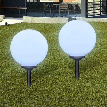 vidaXL Tuinpadlampen 4 st met grondpin LED 30 cm, Verzenden, Nieuw, Kunststof