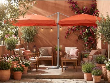 Veiling - Dubbel hangende parasol Oranje (2 * 300x400cm), Nieuw