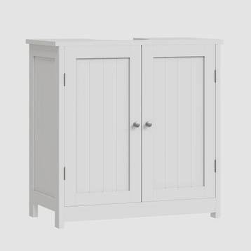 Badkamerkast Onderbouw Wastafelmeubel 60cm Wit met 2 Deuren, Verzenden, Nieuw