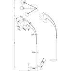 Vloerlamp - E14 Fitting - 5-lichts - Mat Zwart - Aluminium, Ophalen of Verzenden, Nieuw, Metaal, 200 cm of meer