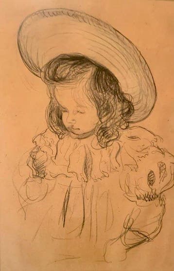 French school (XIX-XX), Dans le gout de Renoir - Fillette au