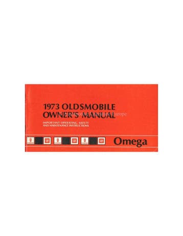 1973 OLDSMOBILE OMEGA INSTRUCTIEBOEKJE ENGELS