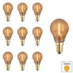 Set van 10 LED lamp geribbeld glas E14 | 0.6 watt | 2100K, Verzenden, Nieuw, E14 (klein), Overige typen