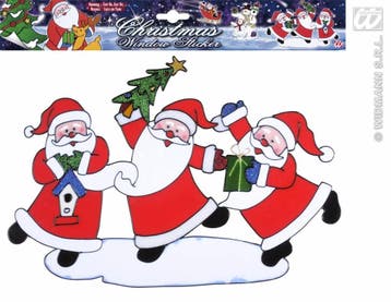 Horizontale kerstman sticker 40cm, Ophalen of Verzenden, Nieuw