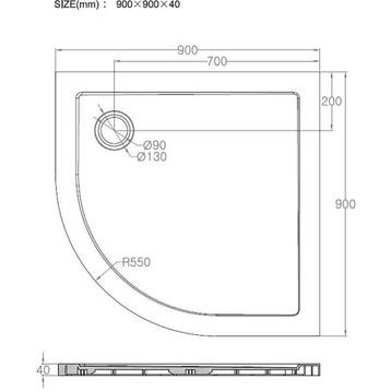 Xellanz Luxe Douchebak - SMC - 1/4 - Rond - 90x90x4cm -, Ophalen of Verzenden, Nieuw