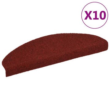 vidaXL Trapmatten Zelfklevend 10 st 65x21x4 cm Bordeaux Rood, Verzenden, Nieuw