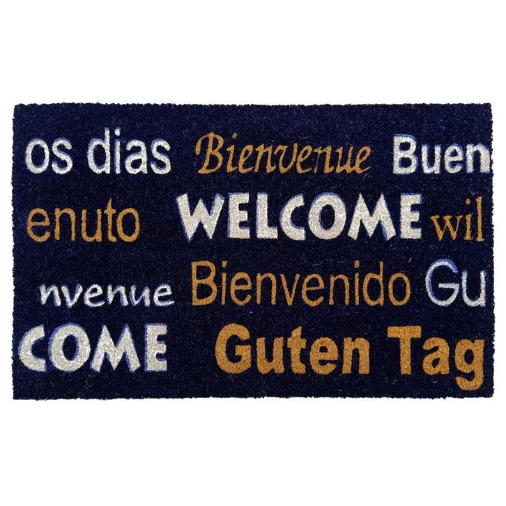 Kokosmat 'Welcome / Bienvenue / Bienvenido / Guten, Tuin en Terras, Deurmatten, Verzenden