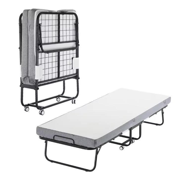 Opklapbed met Geheugenfoam en Stalen Frame – Makkelijk Verpl, Huis en Inrichting, Slaapkamer | Bedden, Nieuw, Verzenden