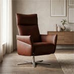 Leren relaxfauteuil Ease - Granada Cognac (donkercognac) -, Nieuw, Ophalen of Verzenden, 50 tot 75 cm, Industrieel, Modern