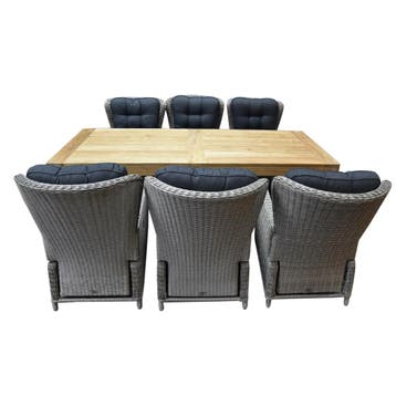 Marina lounge Krista dining tuinset 240x100xH77,5  cm, Ophalen of Verzenden, Nieuw