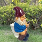 3D Dwerg Beeldje met Telefoon – Hars Tuindecoratie Ornament, Verzenden, Nieuw