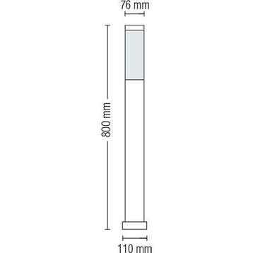 LED Tuinverlichting - Buitenlamp - Staand - RVS - E27 - Rond, Staande lamp, Nieuw, Ophalen of Verzenden, Rvs