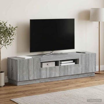 vidaXL LED tv-meubel HOORN 3 st Grijs Sonoma Bewerkt hout, Minder dan 50 cm, Verzenden, Nieuw, Minder dan 100 cm