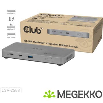 CLUB3D CSV-2563 5-1 ThunderboltTM 5 Hub Triple video 5K60Hz, Computers en Software, Verzenden, Nieuw, Club 3D