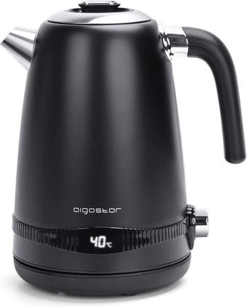 Waterkoker met temperatuurregeling - Retro - met LED - 1.7L, Verzenden, Zo goed als nieuw