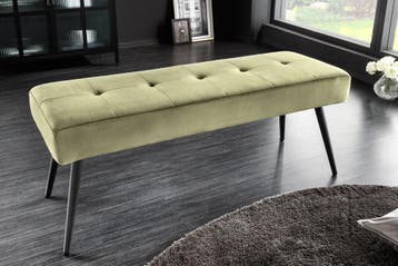 Design bank BOUTIQUE 100cm groen fluweel zwarte metalen, Huis en Inrichting, Banken | Bankstellen, Ophalen of Verzenden, Nieuw