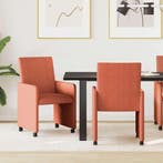vidaXL Eetkamerstoelen met Wieltjes 2 pcs Rood-oranje 57 x, Huis en Inrichting, Stoelen, Verzenden, Nieuw
