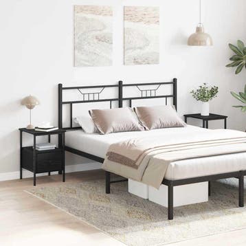 vidaXL Nachtkastje 2 st Zwart Eiken 34 x 36 x 50 cm Bewerkt, Huis en Inrichting, Slaapkamer | Nachtkastjes, Minder dan 45 cm, Verzenden
