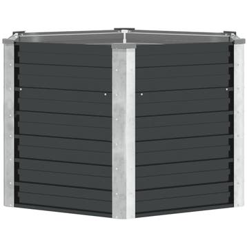 vidaXL Plantenbak verhoogd 129x129x77cm gegalvaniseerd staal, 100 cm of meer, Verzenden, Nieuw, Metaal