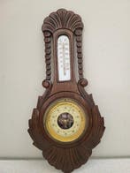 Barometer - hout glas koper - donker houten klassieke