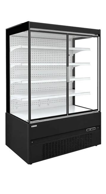 zwarte multideckkoeler | 2 glazen deuren | 1312 x 630 x 1..., Verzenden, Nieuw in verpakking