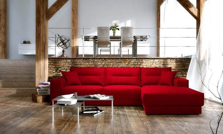 Loungebank Venray - loungebanken - Rood, Huis en Inrichting, Banken | Sofa's en Chaises Longues, 150 cm of meer, Nieuw, 250 tot 300 cm
