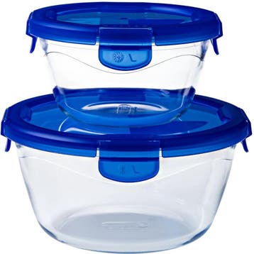 Pyrex Cook & Go Ovenschalen met Deksel 0,7L/1,6L Set/2**, Verzenden, Nieuw