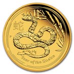 Gouden Lunar II - 1/10 oz 2013 Year of the Snake Proof, Verzenden, Losse munt, Goud