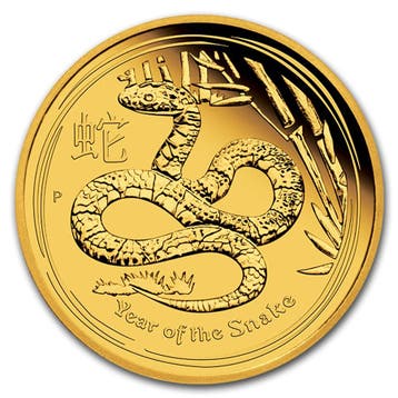Gouden Lunar II - 1/10 oz 2013 Year of the Snake Proof, Verzenden, Losse munt, Goud
