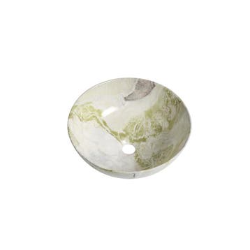 Waskom Luisa 41x41x15cm marmerlook wit groen, Verzenden, Nieuw