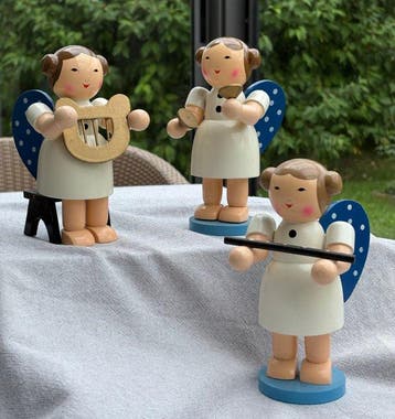 Kerstdecoratie (3) - Hout - Engel Erzgebirge muziek, Diversen, Nieuw