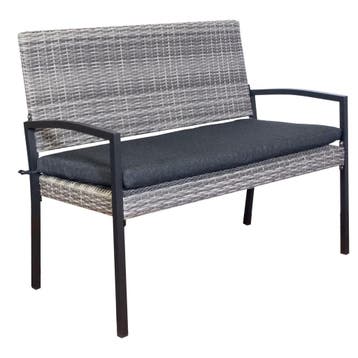 Tuinbank York 2 Personen Wicker Bank 118cm, Tuin en Terras, Tuinbanken, Verzenden, Nieuw, Hout