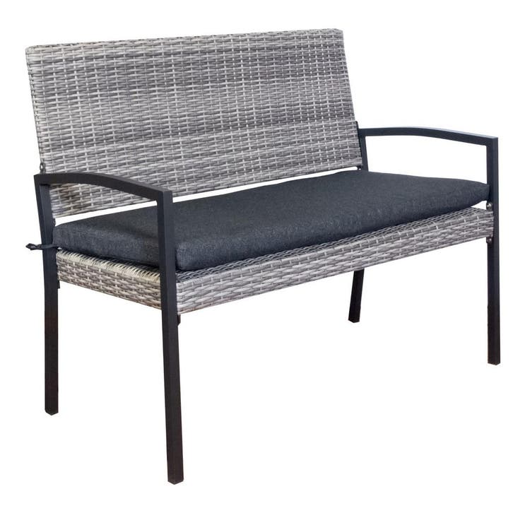 Tuinbank York 2 Personen Wicker Bank 118cm, Tuin en Terras, Tuinbanken, Nieuw, Hout, Verzenden