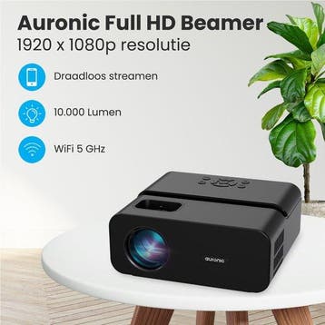 2dekans | Auronic Beamer 10.000 Lumen - WiFi Projector -, Ophalen of Verzenden, Zo goed als nieuw, Auronic