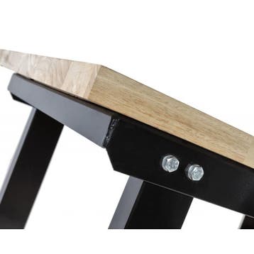 Werkbank 200 cm met hardhouten blad met opzetrand - zwart, Ophalen of Verzenden, Nieuw