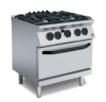 Gastro-Inox 700 HP gasfornuis | 4 branders | gasoven, Verzenden, Nieuw in verpakking